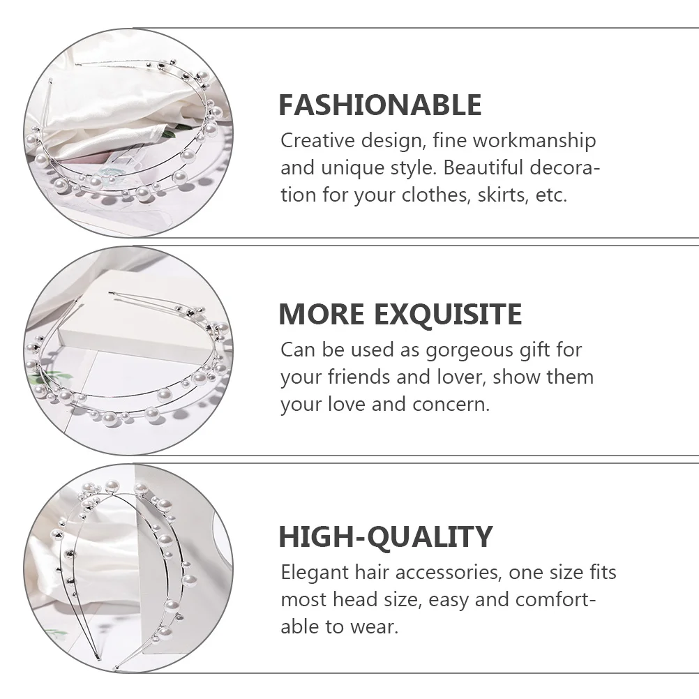 

1pcs Pearl Hairbands Women Elegant Headband For Daily Wear Wedding Party Decorative Hair Hoops Female Hair Accessories