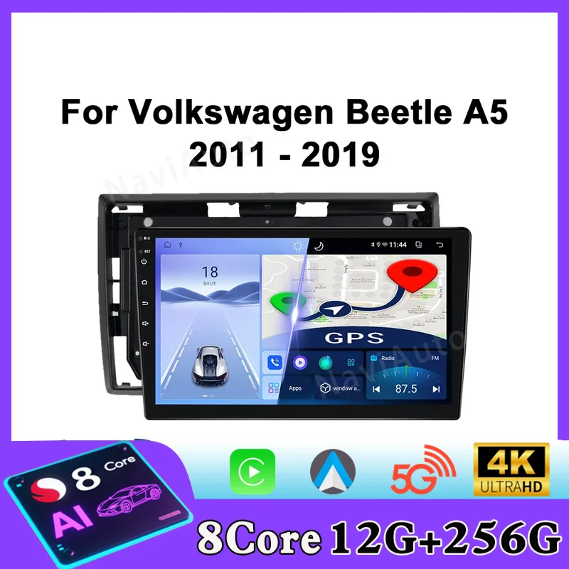 For VW Volkswagen Beetle A5 2011 - 2019 Car Radio Android Automotive Multimedia Player Navigation GPS Carplay Screen Auto Stereo