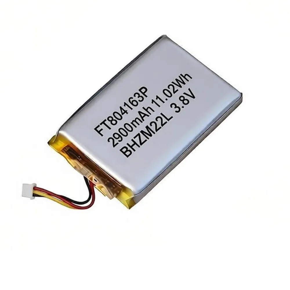 3.8V 2900mAh Li-Polymer Battery 804163 FT804163 JST 3Pin 1.25mm For Baby Monitor,Speaker,Early Education Machine,Beauty Device