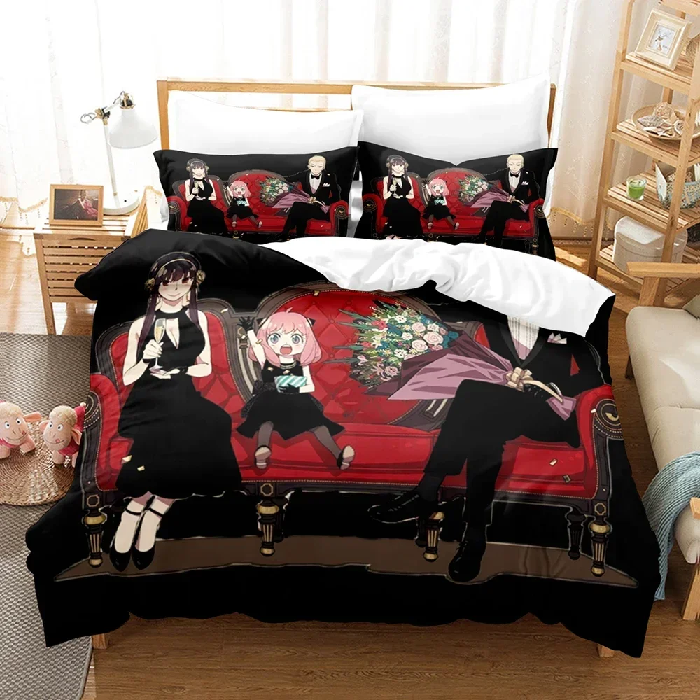 

3D Printed Anime SPY×FAMILY Bedding Sets Duvet Cover Set With Pillowcase Twin Full Queen King Bedclothes Bed Linen Home Textiles