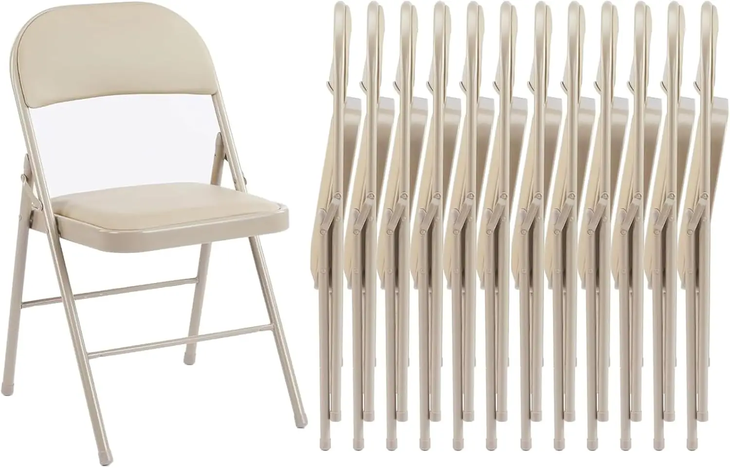 

Folding Chair 12 Pack, Leather Padded Folding Chairs, Sturdy Metal Foldable Chairs, Easy To Use And Store, Outdoor And Indoor,