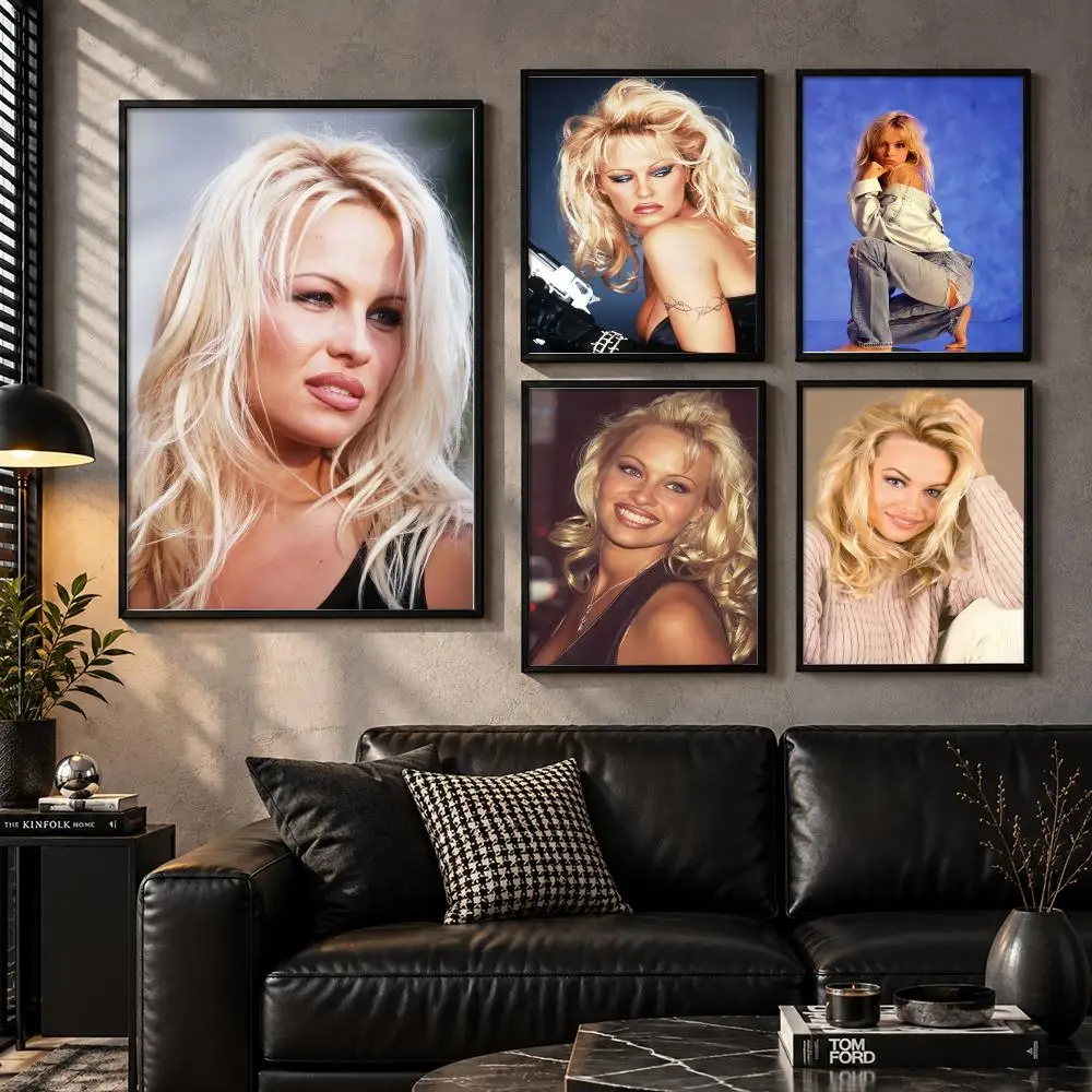 P-Pamela Anderson Poster Wall Art Sticker For Living Room Bedroom Bar Home Decor Mural Painting Decoration
