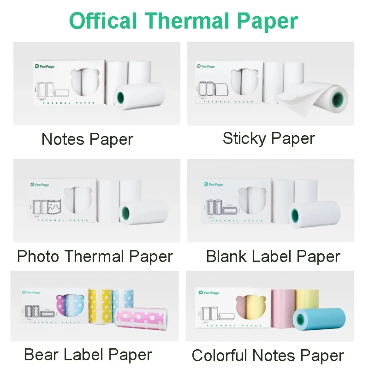 Peripage Mini Printer Paper 3Rolls Non-Adhesive/Adhesive Thermal Paper Color for Peripage A6 Paperang Bluetooth Mini Printer