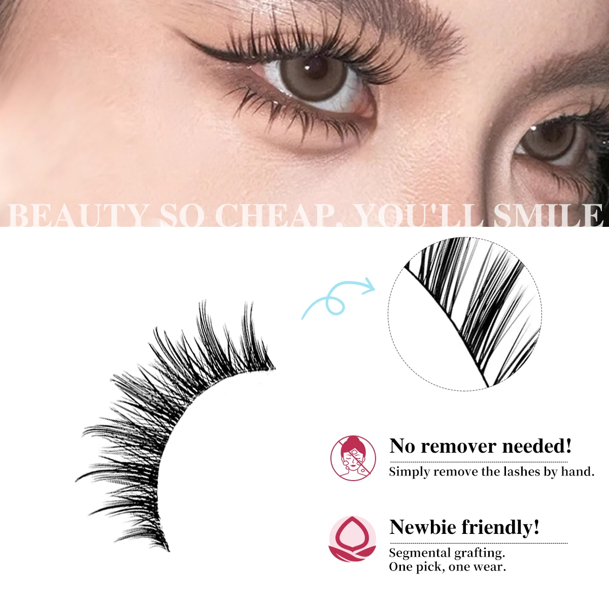 5 Paar Mange Falsche Wimpern Natural Cross Comic Eye Lash Extension Cosmetics Wiederverwendbare koreanische Augen-Make-up für Mädchen
