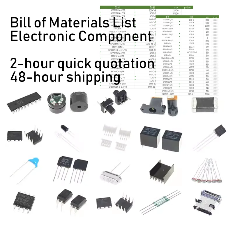 

Bill of Materials Electronic Components, Capacitors, Resistors, Integrated Circuit List Fast Quote and Delivery VIP Wholesale