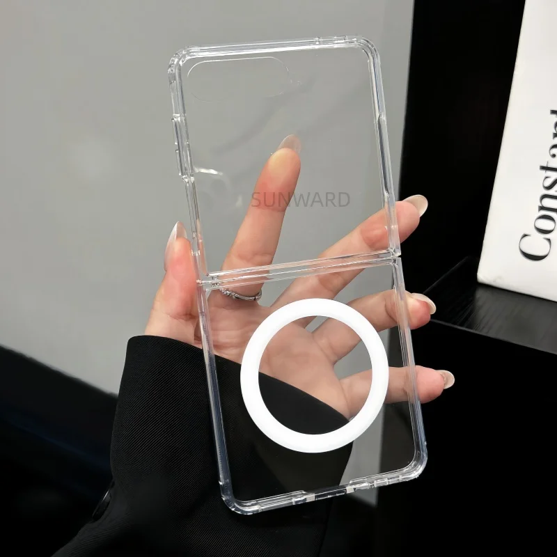Magsafe Magnetische Transparente Acryl-Handyhülle für Samsung Galaxy Z Fold Flip 3 4 5 6 7 8 Ultra Stoßfeste Schutzhülle Fundas – Detail 4