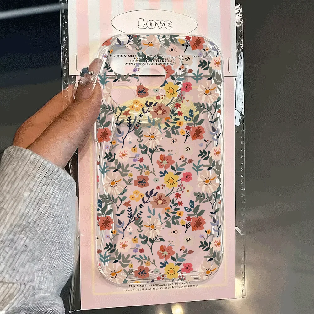 Ditsy Floral Phone Case For Samsung Galaxy S26 FE S26 Ultra S25 S24 Ultra Plus FE S26FE 5G Colorful Flower Soft Wavy Edge Cover