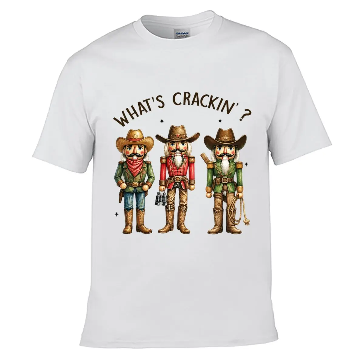 Whats Crackin Nutcracker Cowboy Christmas Trio Loose Casual T-shirt
