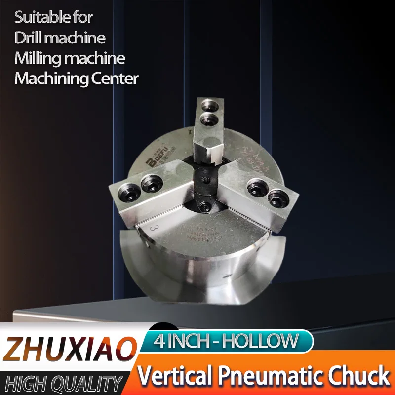 

Hollow vertical Pneumatic chuck 3 Jaw for CNC machining lathe drill press mill 4 inch air chuck High precision