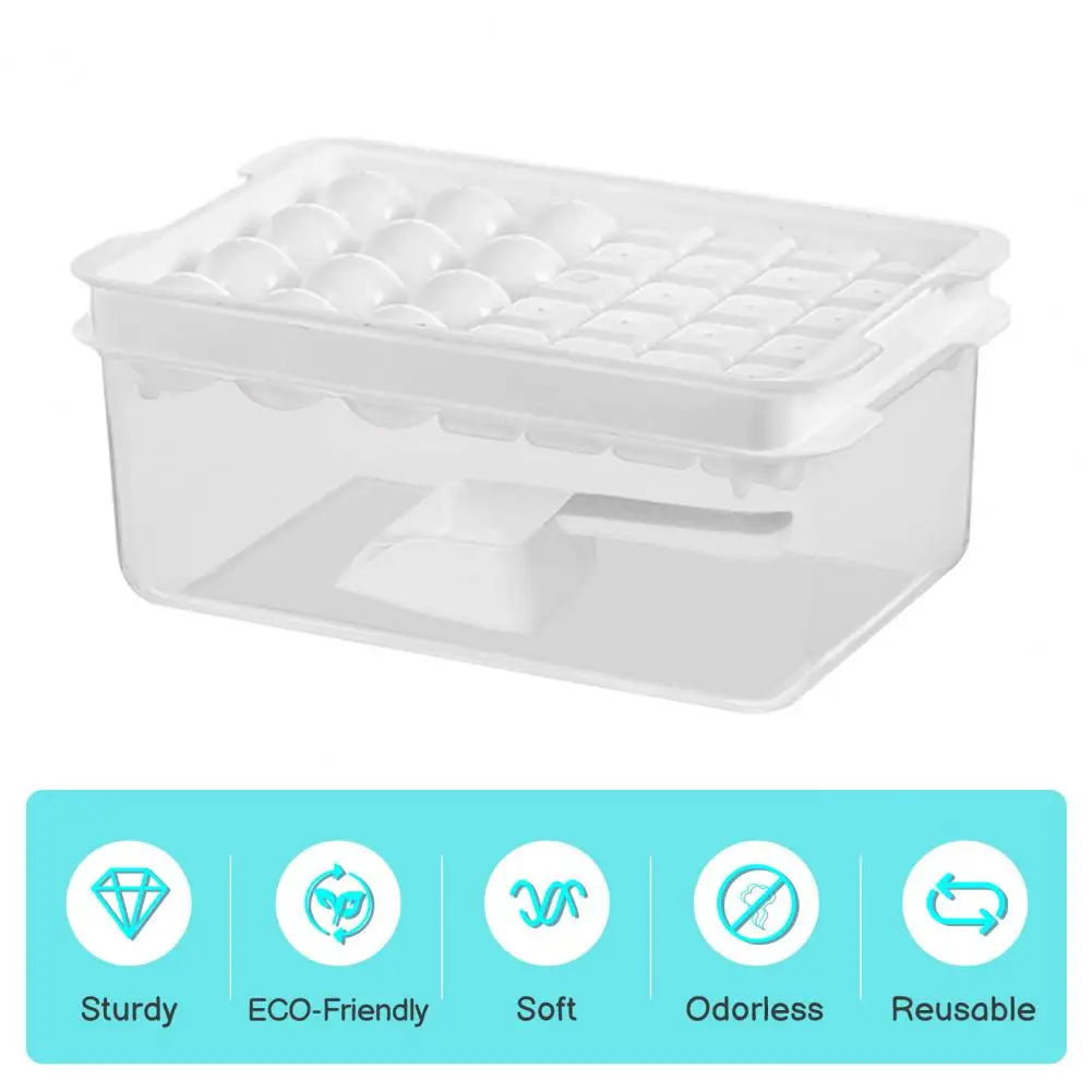 Easy-to-clean Ice Tray Stackable Ice Tray Set with Lid Bin for Fast Drinks Bpa Free Round Square Ice for Freezer for Beverages