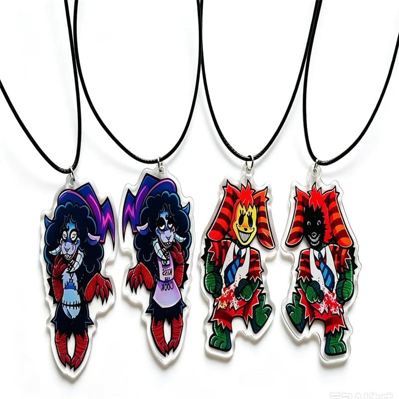 Pumpkin Rabbit & Witch Sheep Pendant Necklace - Halloween Themed Walten Files Accessory