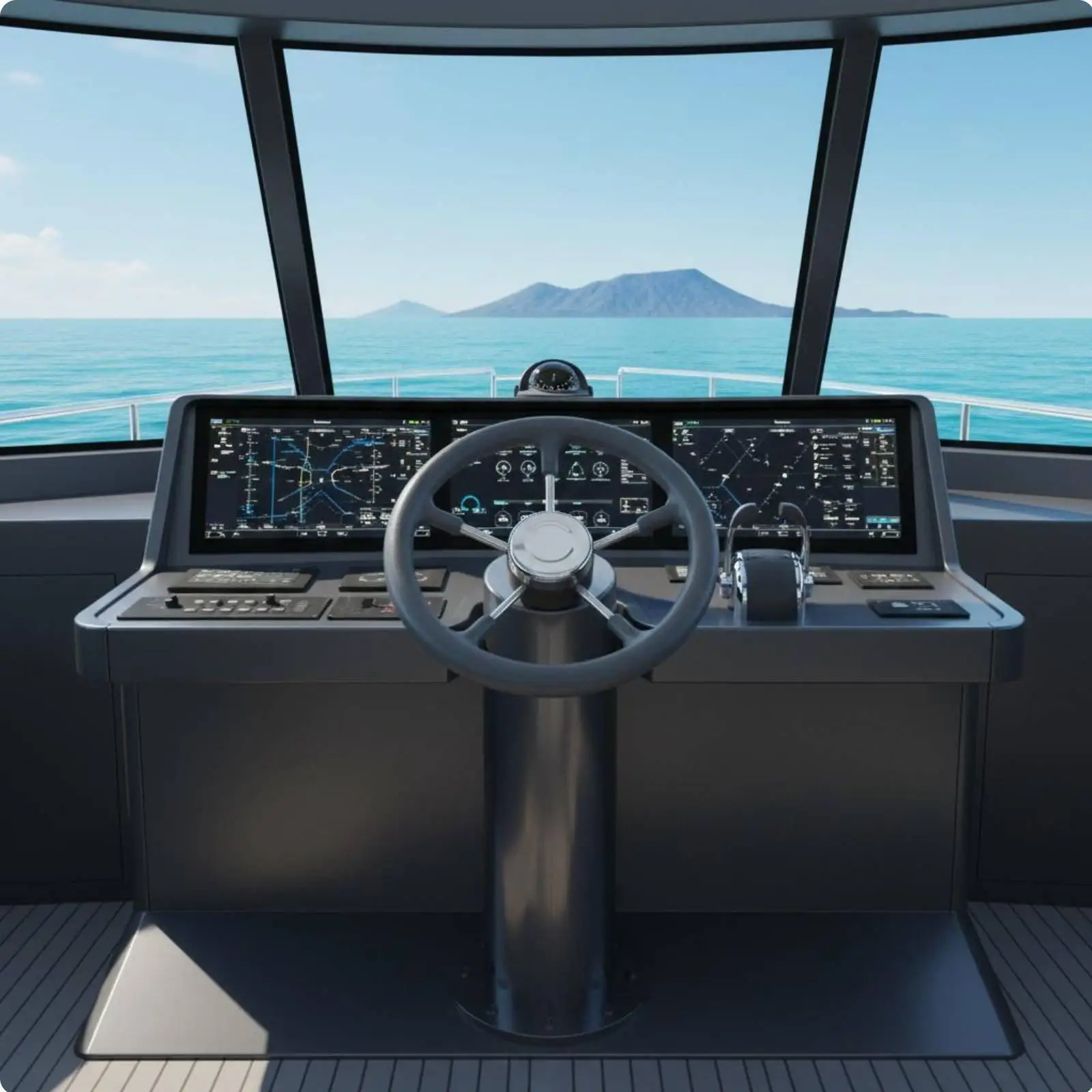 Universal Boat Steering Wheel 13 Inch Stainless Steel with PU Cushioned Grip for Mechanical Steering Systems