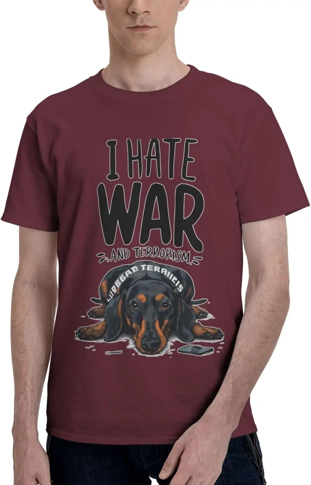 Dog Hate War  Tees High Quality 100%Cotton Short Sleeve