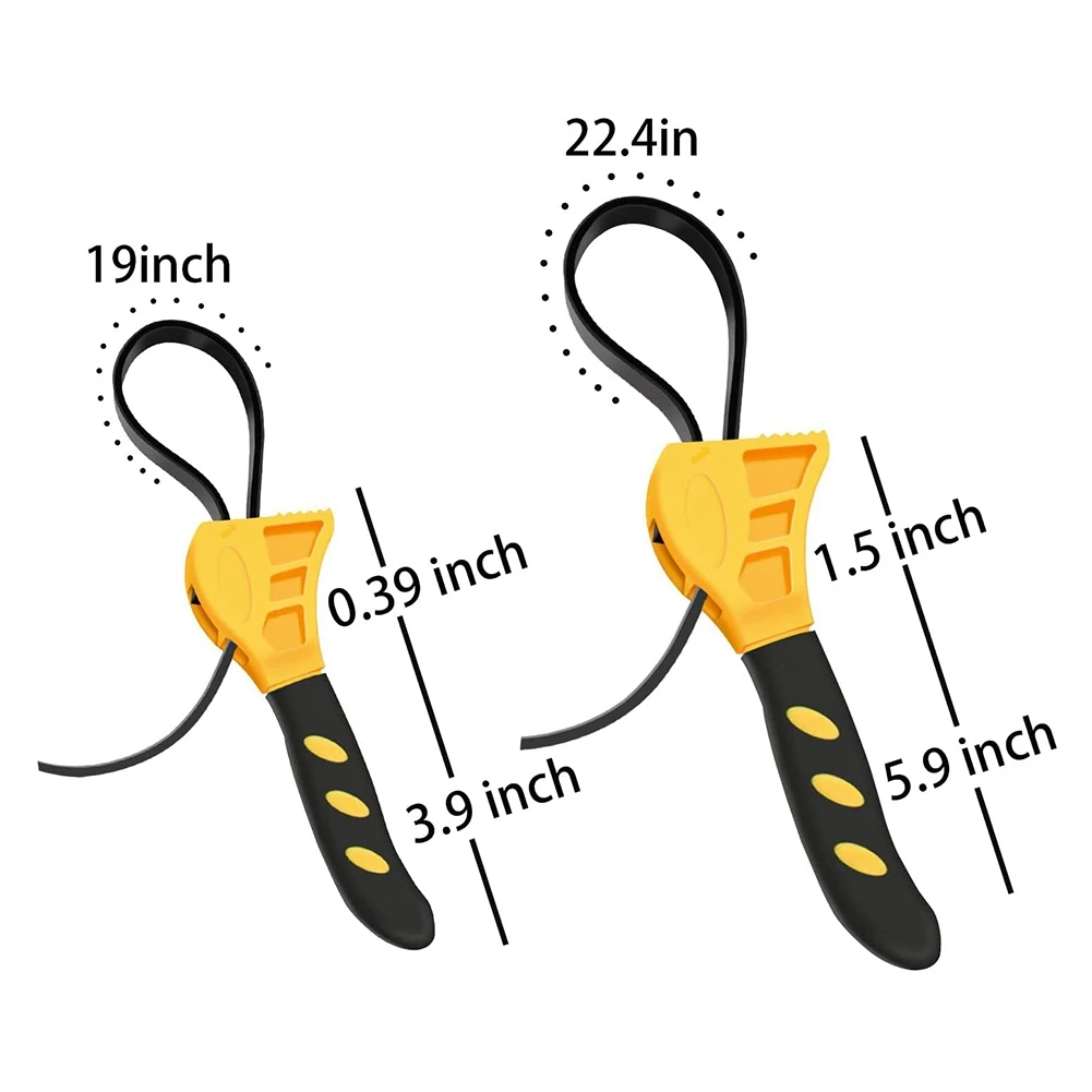

N84R 2 Pcs Rubber Strap Adjustable Wrench Oil Filter Wrench Silicone Belt Jar Opener Wrench For Mechanics Plumbers Use