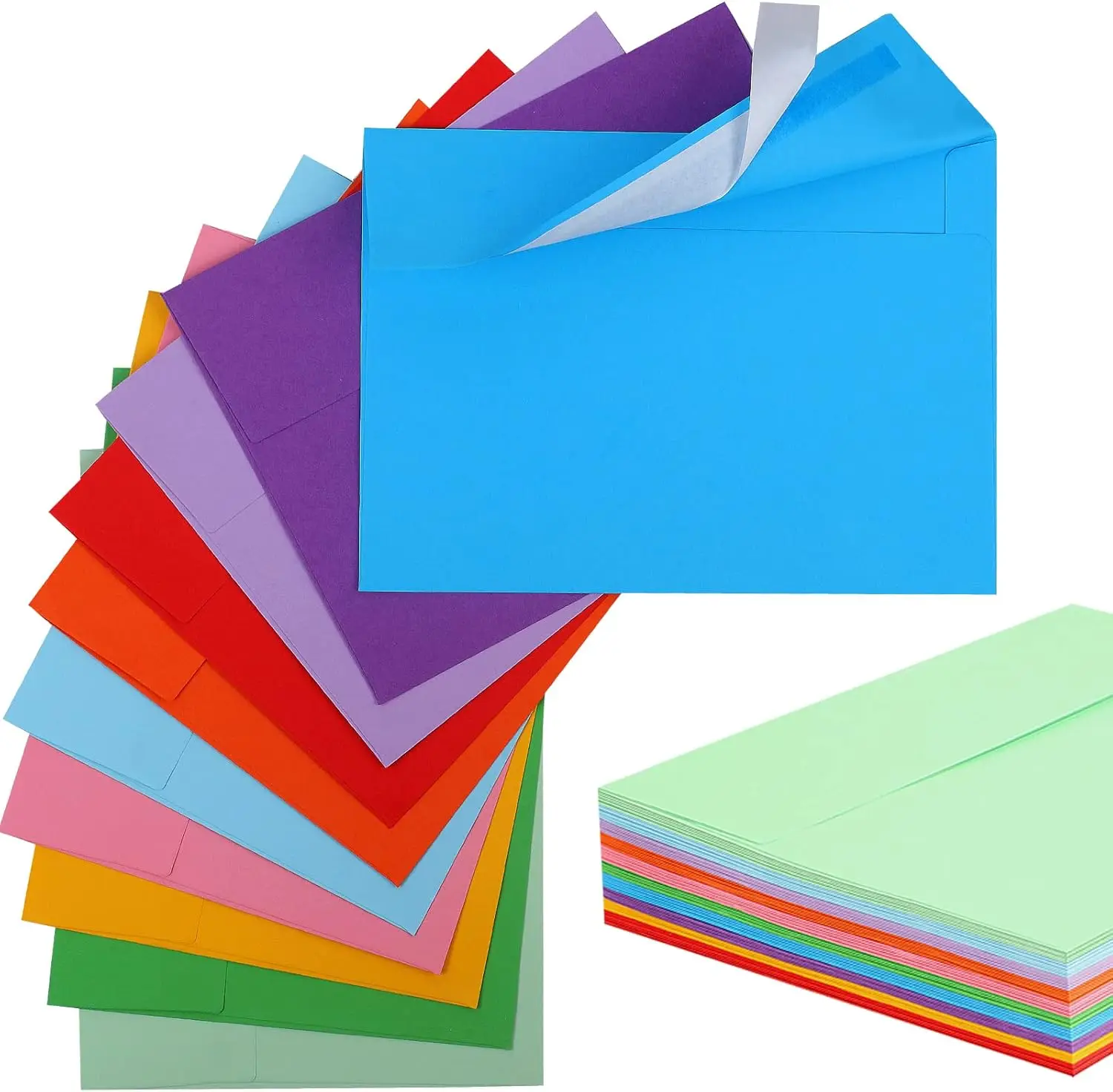 

50 Pack A7 Colored Envelopes for Invitations, Weddings, Photos, and Greeting Cards with Self-Seal