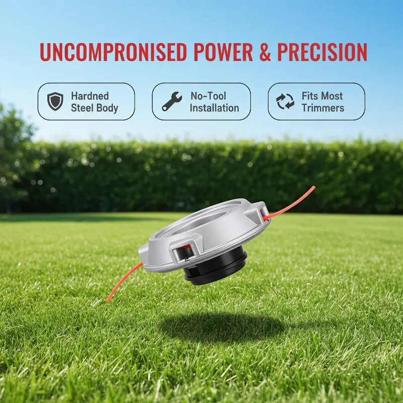 Universal Grass Trimmer Head Set Durable Aluminum Fast Install For Home Garden Lawn Weed Cutting