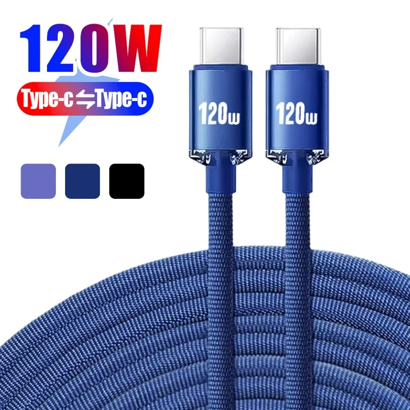 Quick Charging Cord Type C To USB C Nylon Braided Unbreakable Phone Charge Cables for IPhone 15 Dual Type C Data Transfer Wire