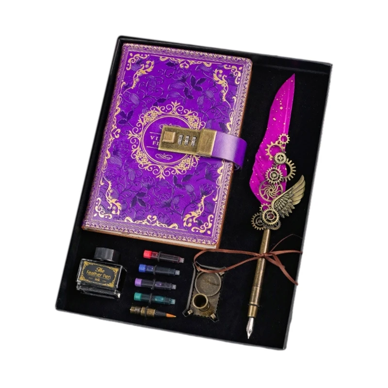 Journal Umbrella Leathers with Combination Lock Lock for Gift