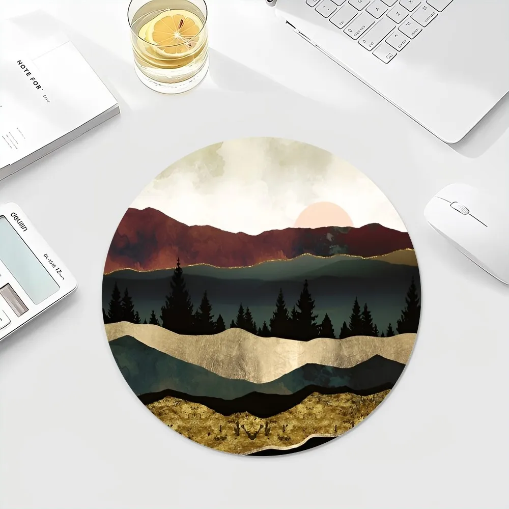 Forest Glow designed Mousepad INS Tide Round Keyboard Mat Table Mat Students Cabinet Gamer Desktop Mousepad Cup Mats Deskpad