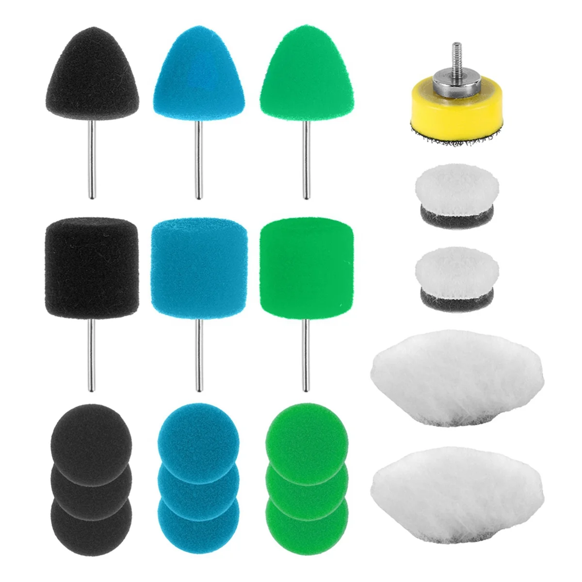 20Pcs Mini Buffing Polishing Pads, Car Detail Small Area Polishing Pads, Wear-Resistant Sponge Wool Polisher Pads Car