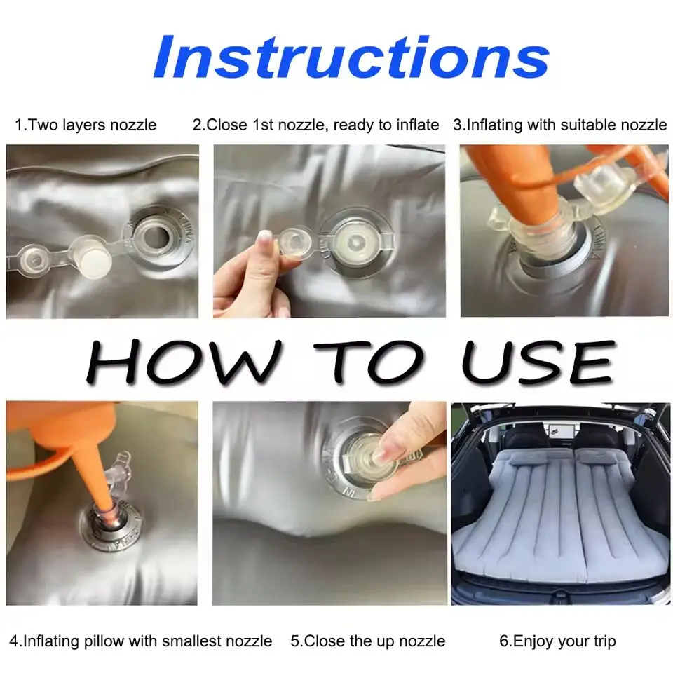 ل تسلا ModelY بولي كلوريد الفينيل نفخ مرتبة هوائية التخييم في الهواء الطلق نفخ خاص الجلد المدبوغ النسيج سيارة سرير سفر للطي بساط نوم