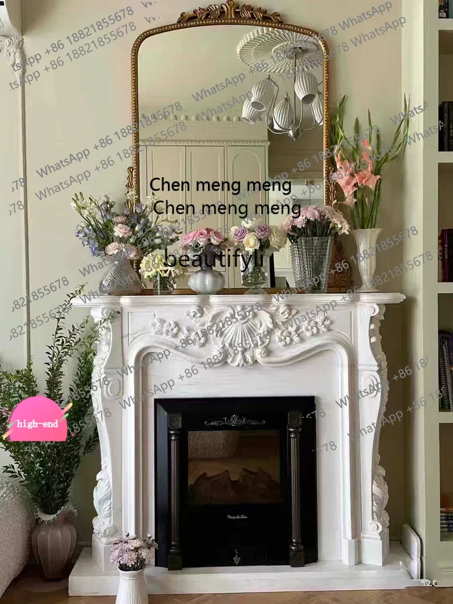 

Marble Fireplace Stone Carving French Relief European Indoor merican Curio Cabinet Decoration Stone Fireplace AB