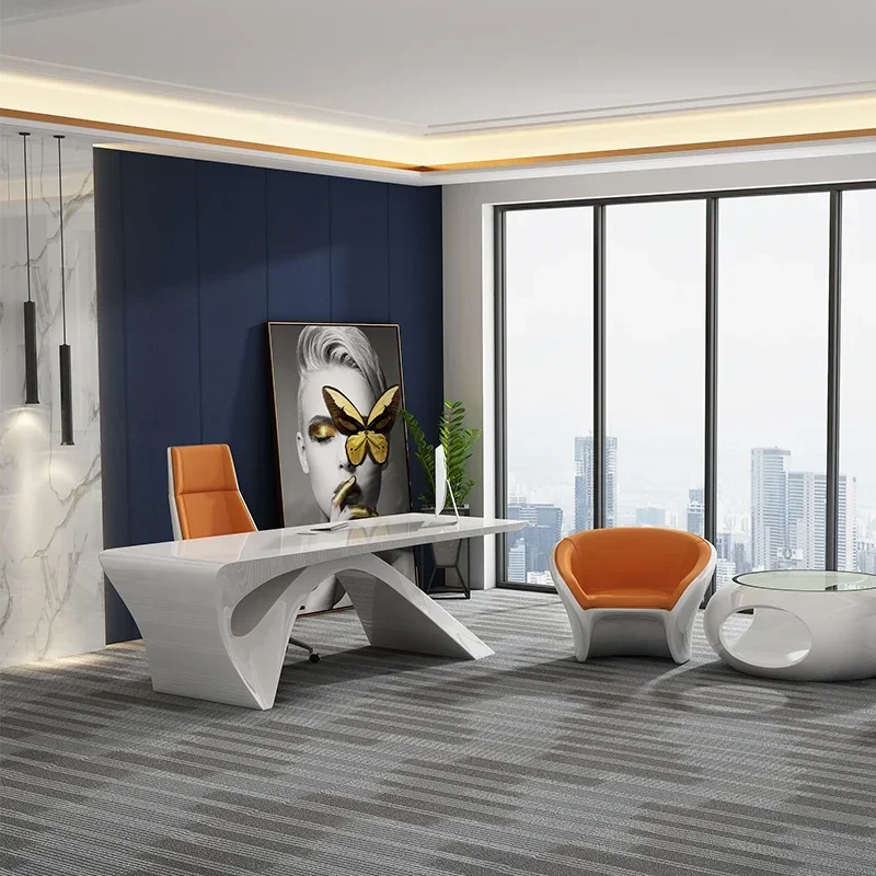 

Midi Desk Setup Accessories Room Executive Office Study Table Reception White Escritorios De Oficina Professional Furniture