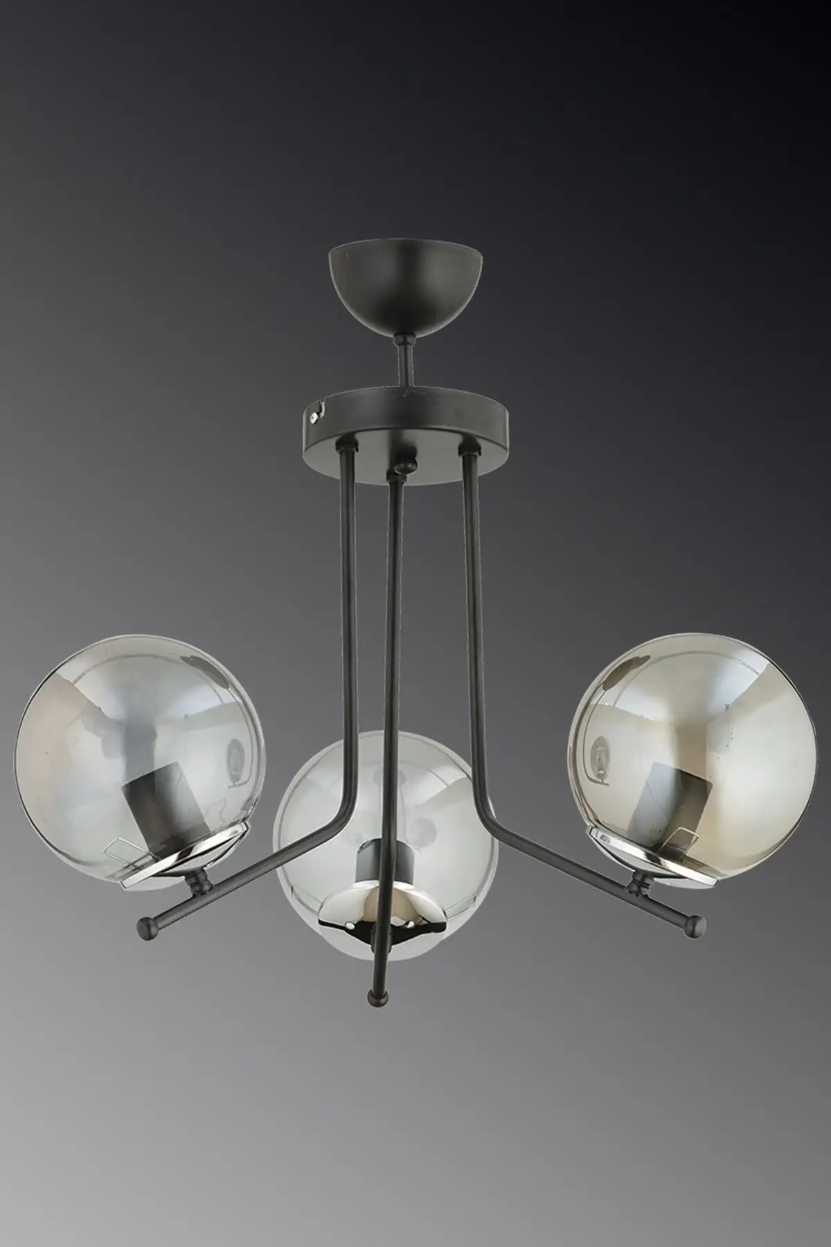 

DOLBOVI Alba 3-piece Modern smoked glass chandelier with glass