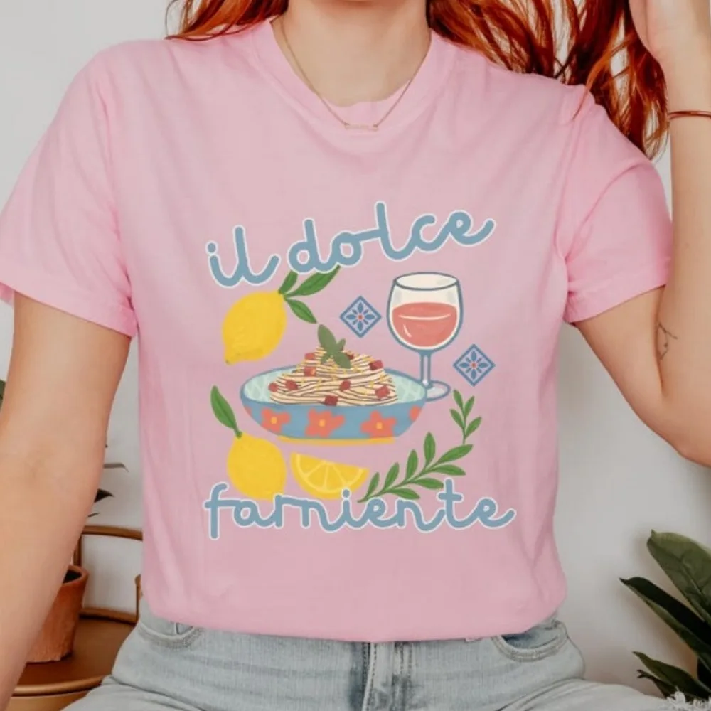 Il dolce farniente camisa amalfi costa camiseta mercado italiano camisa la dolce vita camiseta limoncello limão camisa foodie presente ideia topo