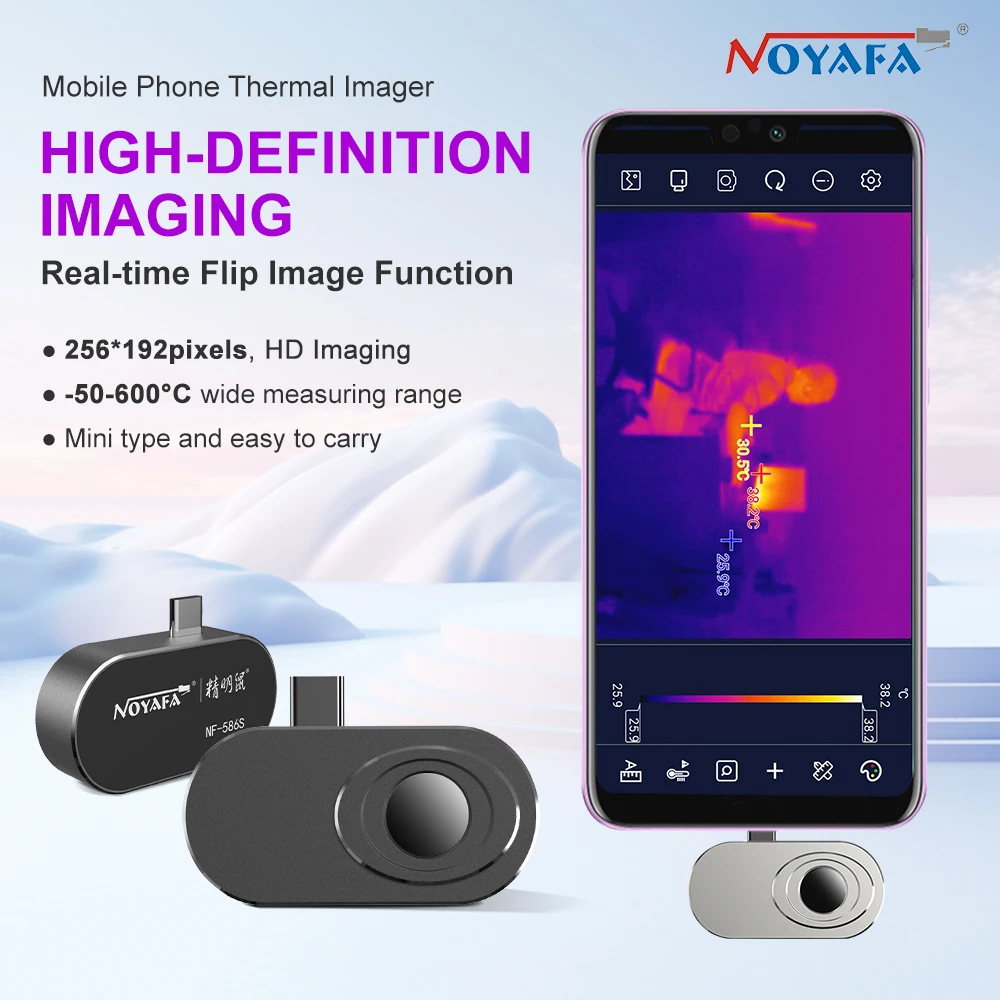 NOYAFA Infrared Thermal Imager for Android Phone 256x192 Mobile Thermal Imager Camera Industrial PCB Inspection Heat Loss Detect