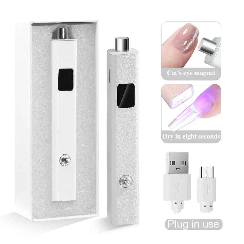 PU-leer Handheld Single-line Lamp Dual-purpose Magnetische zuigkracht Opladen Nagellak Tool Handige nagelplaat Baklicht