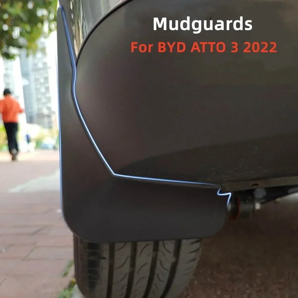 

4PCS Car Mud Flaps For BYD ATTO 3 Yuan Plus 2022 Splash Guards ABS Front Rear Mudguards Car Exterior Accessories