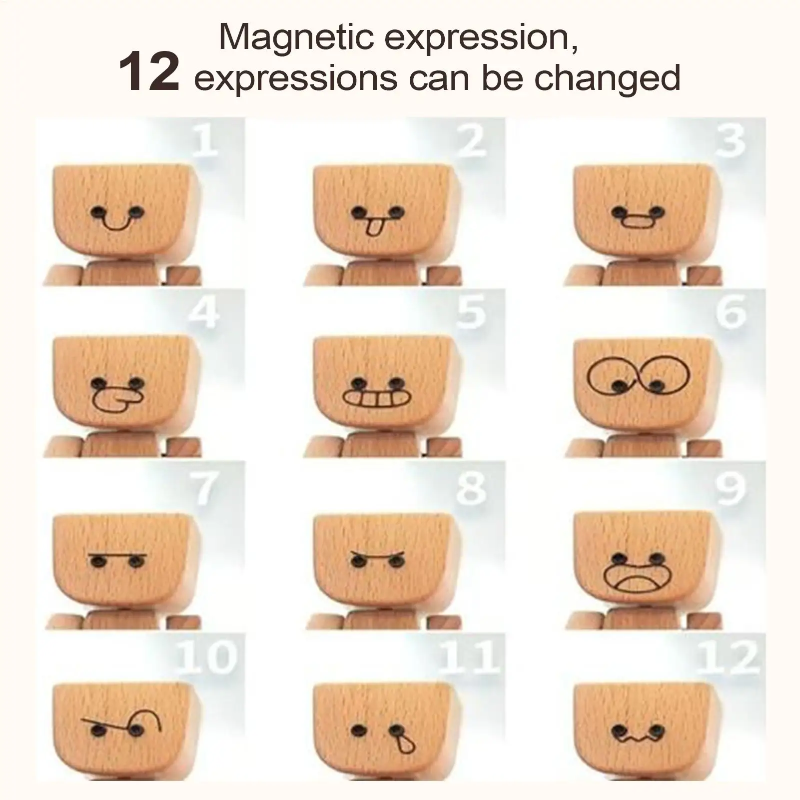 

Украшения для приборной панели автомобиля, встряхивающие ножки, деревянные украшения с магнитным основанием, 12, сменные выражения, милые аксессуары, авто