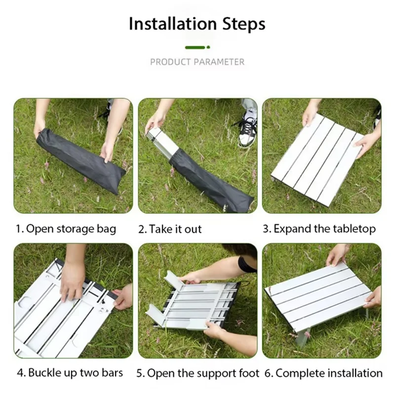 Portable Camping Table - Ultralight Aluminum Alloy, Foldable Design For Outdoor Travel, Picnic, BBQ Use-B60B