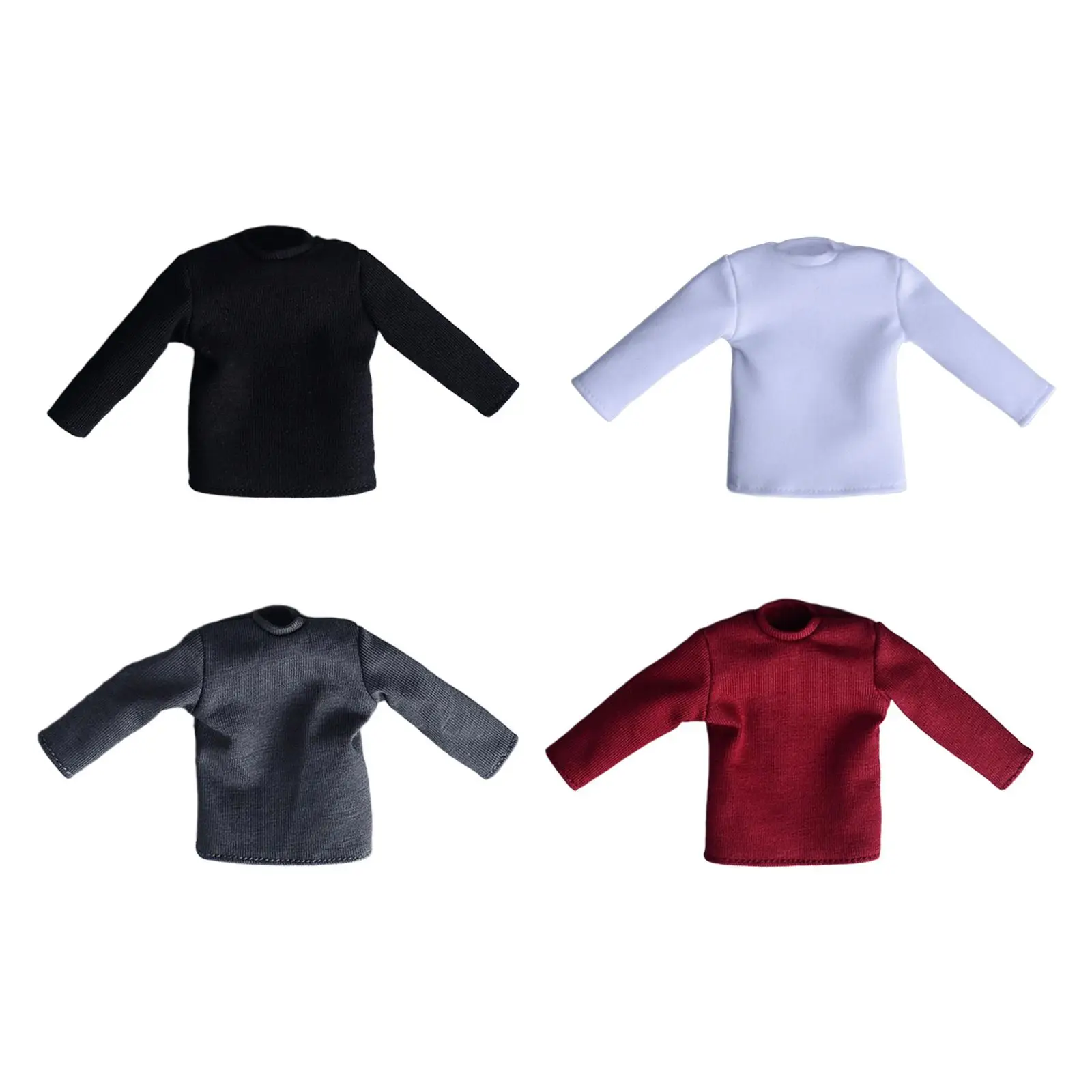 

1/12 Long Sleeve Shirt Slim Handmade Pullover Doll Casual Basic Top Costume for Doll 6 inch Figures Body Clothing Accessory