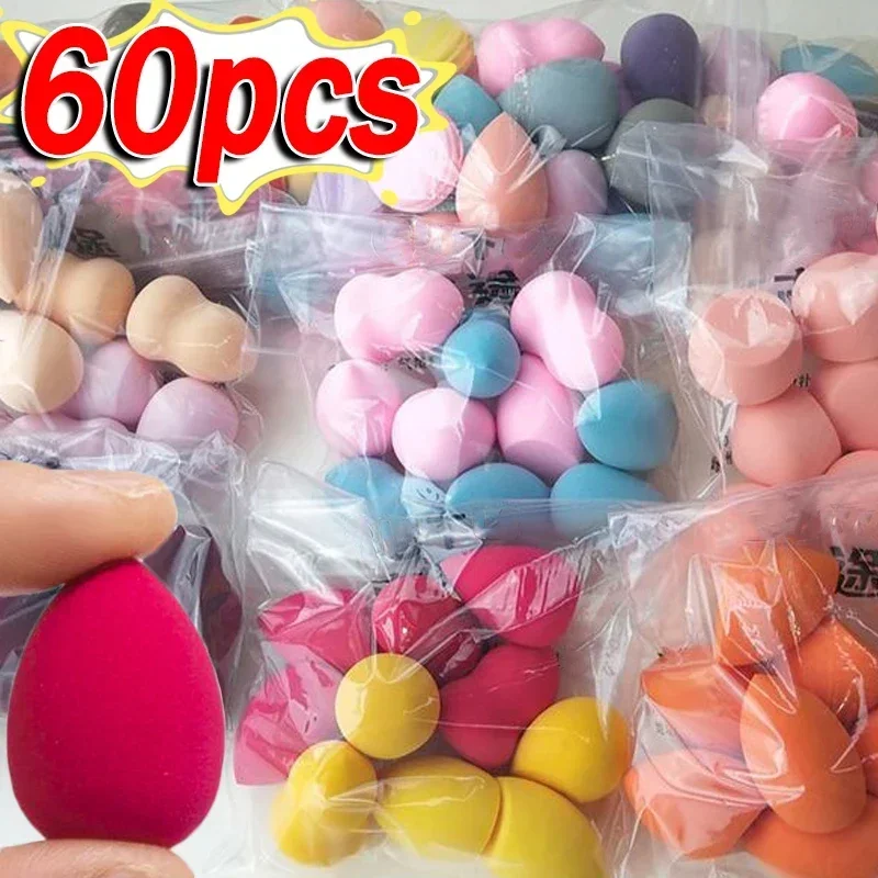 50pcs Mini Cosmetic Egg Puff Blending Foundation Powder Makeup Blender Applicator Sponge Dry Wet Use Face Puffs Air Cushion Tool