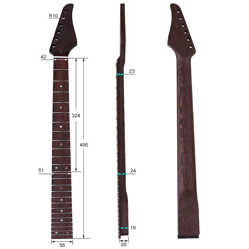Electric Guitar Neck 6 Strings 24 Frets Chicken Wing Wood SR Neck Guitar Handle Single Shake Handle DIY Modified Accessories