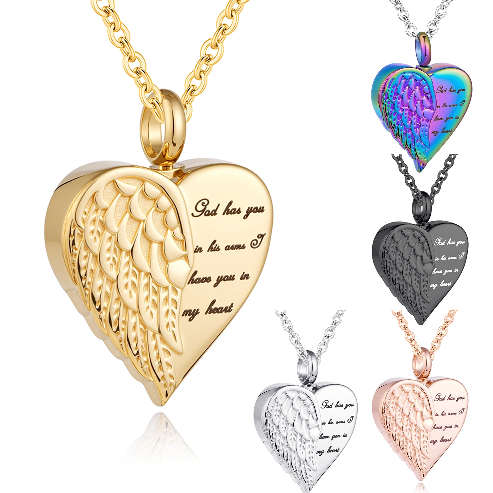 

Heart Urn Necklace Memorial Urn Stainless Steel Waterproof Cremation Jewelry for Human ashes pendant