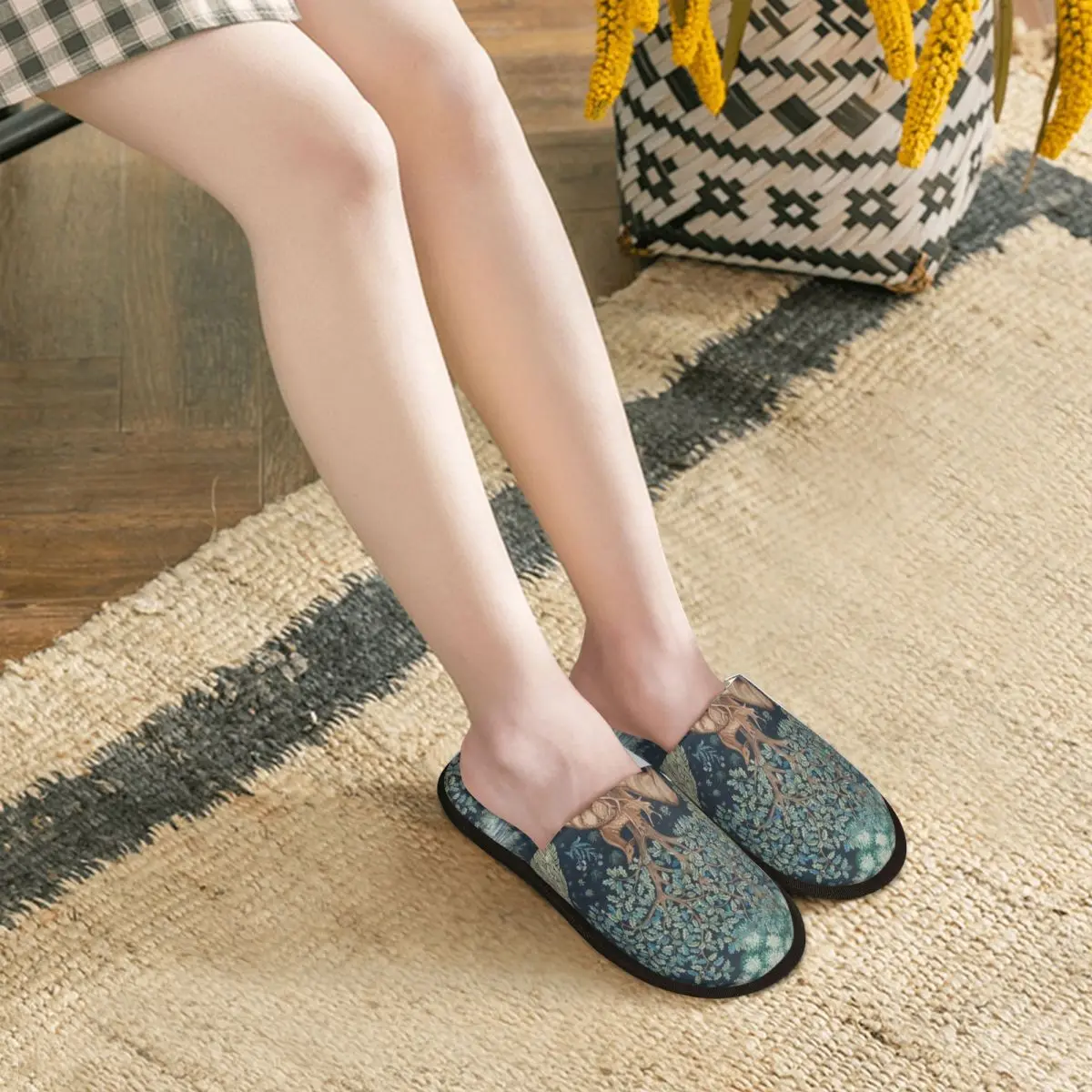 William Morris Hert Gast Slippers Voor Slaapkamer Vrouwen Custom Print Textiel Patroon Huis Slipper