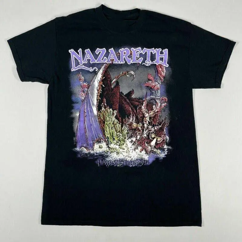 Vtg Nazareth Band Hair Of The Dog Cotton Black Full Size T Shirt In462