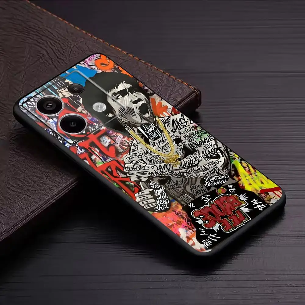 Banksy Graffiti Art  Phone Case For Redmi Note 14 13 12 11 Pro Plus S 5G 14C A3 Soft Black Phone Cover view 3