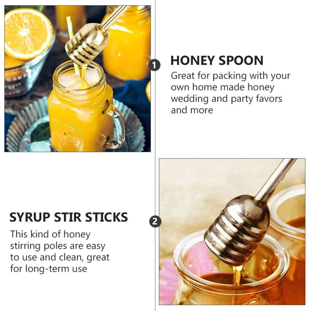 

Cocktails Coffee Or. Bar Honey Stir Stick Honey Spoon 2pcs Honey Stir About 20.5cm Long Health Stainless Steel