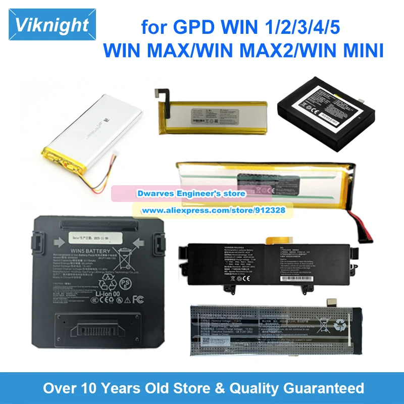 8448104 6438132 565774 6548A0 4545165 4139DS AEC634791 AEC555779 Battery for GPD WIN 1/2/3/4/5 MAX Max2 Mini Handheld Gamepad