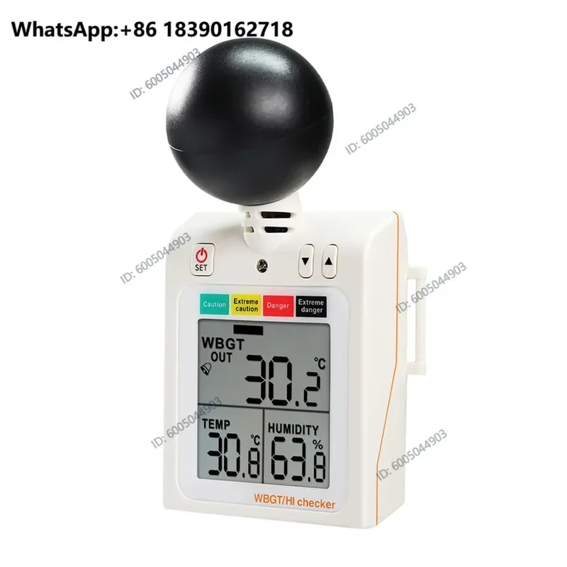 Wearable Black Ball WBGT Heat Stress Index Meter Temperature Humidity Tester Two in One Device
