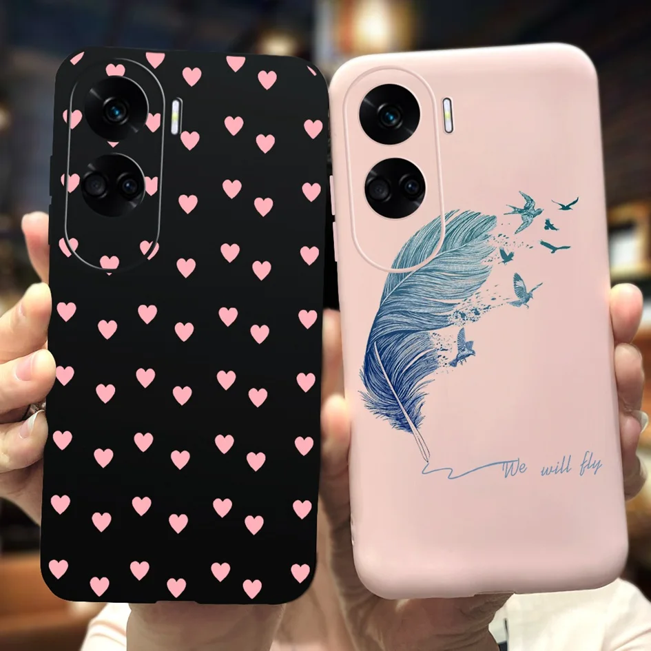 For Cover Honor 90 Lite Phone Case CRT-NX1 Fashion Butterfly Cartoon Slim TPU Soft Silicone Back Cover For Honor 90Lite 5G Funda