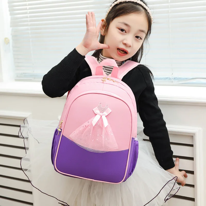 Children School Backpack Sweet Girls Causal Princess Dance Shoulder Bag Fashion Kids Ballet Storage Kindergarten Backpack Chic