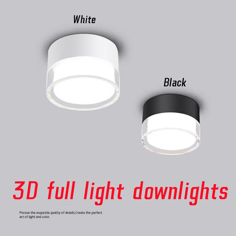 3D Full Light Downlights LED Ceiling light 5W7W10W12W15W20W Dimmable  Anti-glare Roundness Ceiling Lamp AC110V220V Home business