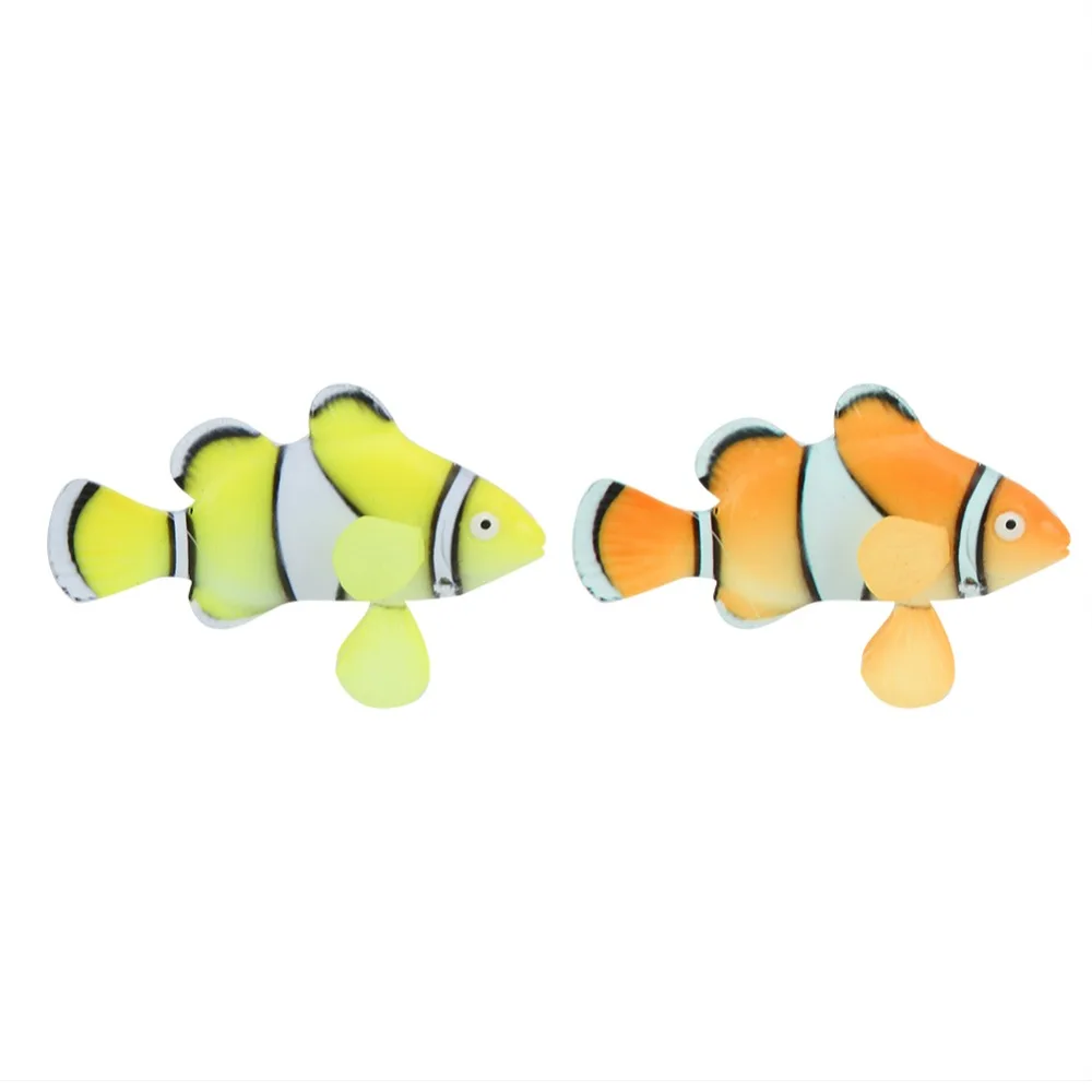 4Pcs Set Silicone Bionic Clownfish Glowing Colorful Red Green Orange Black Aquarium Bionic Clownfish Luminous Feature
