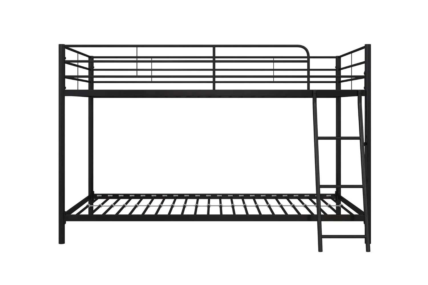 Mainstays Small Spaces Twin-over-Twin Low Profile Junior Bunk Bed, Black kids bed  kid bed  bunk bed