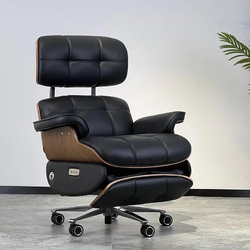 Light luxury, electric leather boss chair, home study, reclining chair